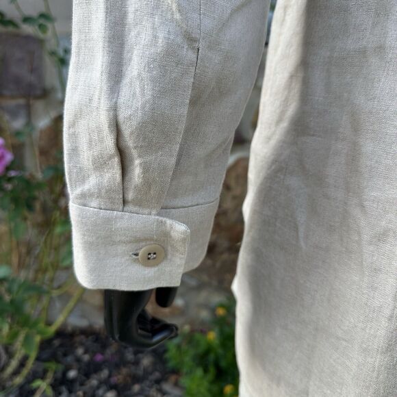 Liz Claiborne Linen 2 Piece Set Womens Size 8 Tunic Size 6 Petite Pants Beige - Picture 7 of 16
